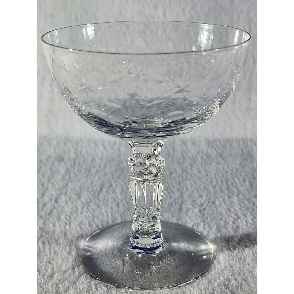 Vintage Champagne Glasses, Fostoria Christiana Pedestal Sherbet, Fine Crystal...